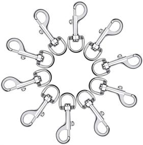 img 3 attached to 🐶 Pengxiaomei 10 Pcs 2.8 Inch Silver Swivel Snap Hooks – Heavy Duty Double End Trigger Snaps for Dog Leash, Water & Feed Buckets, Pet Hammocks, and More