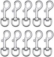 🐶 pengxiaomei 10 pcs 2.8 inch silver swivel snap hooks – heavy duty double end trigger snaps for dog leash, water & feed buckets, pet hammocks, and more logo