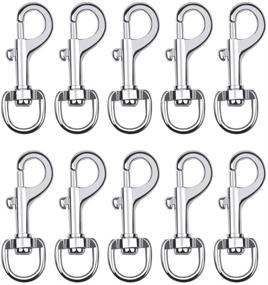 img 4 attached to 🐶 Pengxiaomei 10 Pcs 2.8 Inch Silver Swivel Snap Hooks – Heavy Duty Double End Trigger Snaps for Dog Leash, Water & Feed Buckets, Pet Hammocks, and More