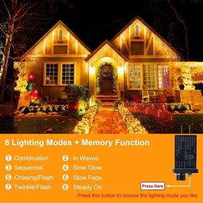 img 1 attached to Vinwark 29.5ft 360 LEDs Icicle Christmas Lights - Outdoor House Decor for Holiday Wedding Party, 8 Lighting Modes, Warm White Curtain Fairy Light with 60 Drops