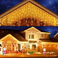 vinwark 29.5ft 360 leds icicle christmas lights - outdoor house decor for holiday wedding party, 8 lighting modes, warm white curtain fairy light with 60 drops логотип