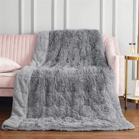 img 4 attached to Rtizon Weighted Blanket Fluffy Double Sided