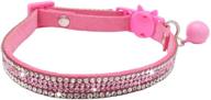 💎 make your cat's style shine with thain basic adjustable cat collar - bling diamond breakaway with bell for kitten boy or girl logo