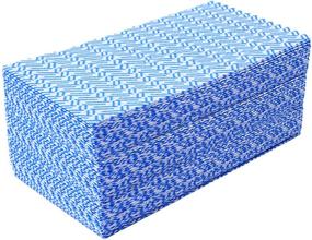 img 4 attached to 🧼 KMAKII 80 Pack Disposable Dish Cloths: Heavy Duty, Reusable Cleaning Wipes for Kitchen - Blue, 11.8 x 20 inches