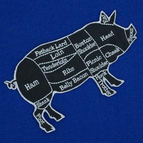 img 2 attached to 6 Inch Black and Gray Pig Butcher Cuts Diagram - Iron-on Patch for Butcher Shops and Meat Lovers