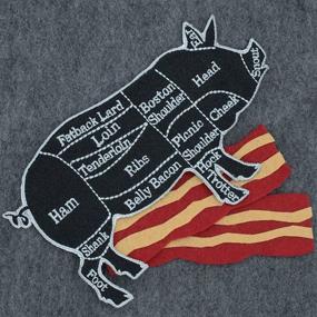 img 3 attached to 6 Inch Black and Gray Pig Butcher Cuts Diagram - Iron-on Patch for Butcher Shops and Meat Lovers