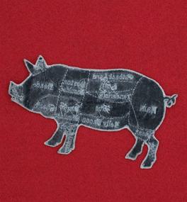 img 1 attached to 6 Inch Black and Gray Pig Butcher Cuts Diagram - Iron-on Patch for Butcher Shops and Meat Lovers