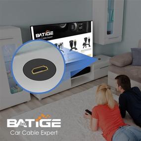 img 1 attached to 🔌 BATIGE 3 фут/HDMI Мужской кабель с возможностью подключения к женскому разъему, монтажной панелью для автомобиля, грузовика, лодки, мотоцикла на панели приборов