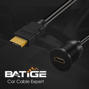 img 3 attached to 🔌 BATIGE 3 фут/HDMI Мужской кабель с возможностью подключения к женскому разъему, монтажной панелью для автомобиля, грузовика, лодки, мотоцикла на панели приборов