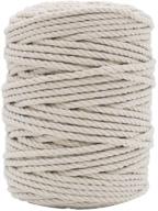 tenn well 4mm macrame cord, 165 feet 3ply twisted cotton rope - ideal for wall hangings, plant hangers, craft projects, and decorations (beige) logo