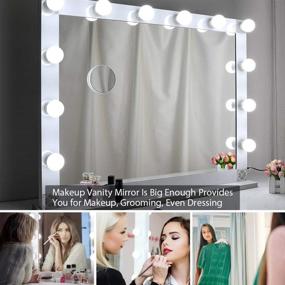 img 3 attached to 💄 Nitin Hollywood Style Lighted Vanity Mirror, Large Tabletop Makeup Mirror with Dimmer Lights, Touch Control, White - Enhance Your Beauty Routine