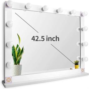 img 4 attached to 💄 Nitin Hollywood Style Lighted Vanity Mirror, Large Tabletop Makeup Mirror with Dimmer Lights, Touch Control, White - Enhance Your Beauty Routine