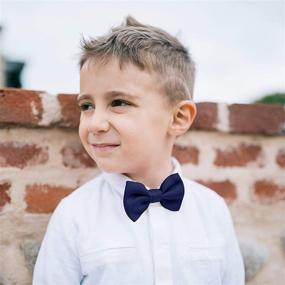 img 2 attached to 🎀 Add a Dapper Touch with BOWS N TIES Solid Color Pre Tied Bow Ties for Toddler Boys!