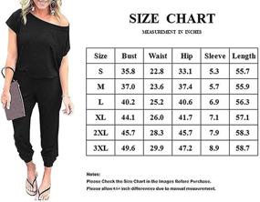 img 1 attached to 👗 KAY SINN Women's Summer Jumpsuit Rompers Off Shoulder with Pockets - Casual Elastic Waist