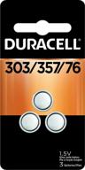 набор аккумуляторных кнопочных батареек duracell 303/357/76 silver oxide - долговечная, надежная энергия - 3 штуки логотип