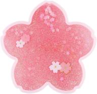 🌸 glitter sakura coasters: 5 inch quicksand flash coasters with cherry blossom design - non-slip insulation for women, kids, wife, girlfriend logo