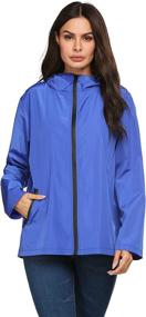 img 2 attached to 🌧️ Avoogue Women's Lightweight Packable Raincoat with Back Zipper - Waterproof Jacket with Hood and Reflective Elements