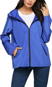 img 4 attached to 🌧️ Avoogue Women's Lightweight Packable Raincoat with Back Zipper - Waterproof Jacket with Hood and Reflective Elements