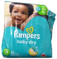 👶 pampers baby dry diapers in size 3 - 28 count: maximum comfort and dryness for your little one logo