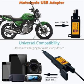 img 3 attached to 🔌 4.8A SAE Motorcycle USB Charger with Voltage Current Display - Quick Disconnect Plug & Dual USB Charger for iPhone, iPad, GPS, Smart Phones - ON/OFF Switch