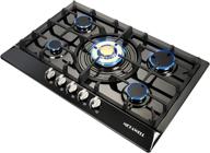 premium 30 inch gas cooktop with 5 burners: black titanium plated drop-in stove for safe, fashionable, and easy cleaning experience logo