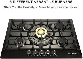 img 1 attached to Premium 30 inch Gas Cooktop with 5 Burners: Black Titanium Plated Drop-in Stove for Safe, Fashionable, and Easy Cleaning Experience