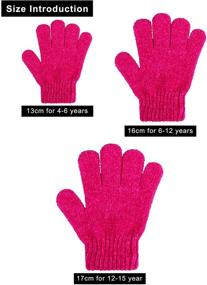 img 3 attached to 🧤 Cooraby Set of 3 Stretchy Cashmere Knitted Chenille Gloves for Kids, Warm Gloves for Girls and Boys