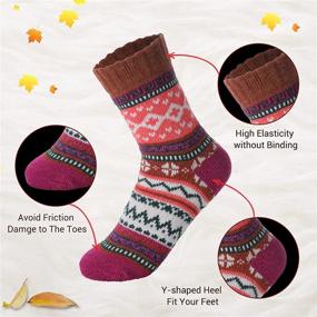 img 2 attached to 5 Pack Women's Winter Wool Socks - Warm, Thick, and Soft Women's Wool Socks for Cold Weather - Casual and Comfortable Boot Socks - Multicolor - Ideal for Christmas, Winter, and Birthdays