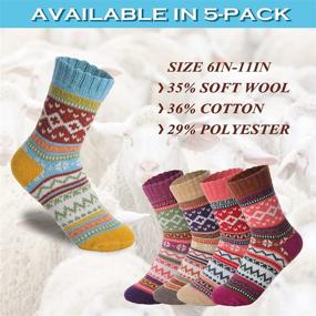 img 3 attached to 5 Pack Women's Winter Wool Socks - Warm, Thick, and Soft Women's Wool Socks for Cold Weather - Casual and Comfortable Boot Socks - Multicolor - Ideal for Christmas, Winter, and Birthdays