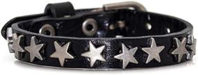 img 4 attached to 🌟 Edgy Mgutillart Punk Vintage Star Leather Cuff Bracelet with Alloy Belt Buckle