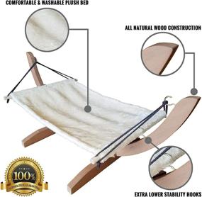 img 2 attached to Vea Pets Luxury Cat Hammock - Large Plush Bed for Small to Medium Cats or Toy Dogs, Anti-Sway, Attractive & Sturdy Perch, Easy Assembly, Wood Construction