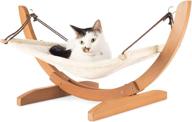 vea pets luxury cat hammock - large plush bed for small to medium cats or toy dogs, anti-sway, attractive & sturdy perch, easy assembly, wood construction logo