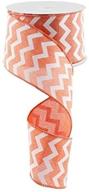 🎀 coral white chevron wired edge ribbon - 10 yards (2.5 inches): rg101976 logo