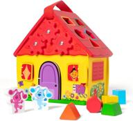 🏠 "melissa & doug blue's clues & you wooden take-along house shape sorter: занимательный набор игр с 8 элементами логотип