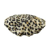 🚿 large reversible waterproof shower cap with elastic band stretch hem - reusable nylon bath cap ideal for all hair lengths, with terry lining - socialite safari spots design logo