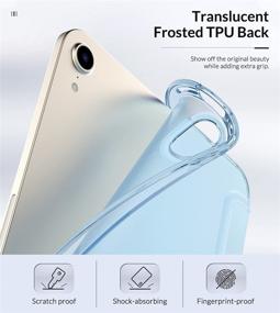 img 1 attached to 🔵 MoKo iPad Mini 6 Case 2021: Translucent Sky Blue Smart Shell Stand Cover