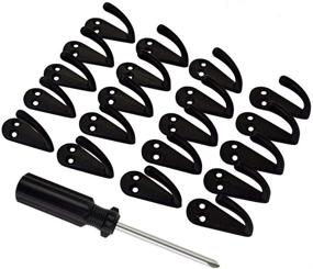 img 4 attached to 🧥 HOVEOX 20 Pcs Bronze Single Hooks Coat Wall Mounted Hangers: Heavy Duty, No Scratch Robe Hooks for Bath Kitchen Garage - Includes 40 Pcs Screws & a Free Screwdriver - Black