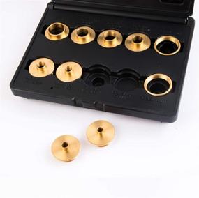 img 1 attached to 🔧 O'SKOOL 10-Piece Brass Router Template Bushing Guide Set Compatible with Any Porter Cable Style Router Sub-Base