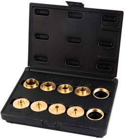 img 4 attached to 🔧 O'SKOOL 10-Piece Brass Router Template Bushing Guide Set Compatible with Any Porter Cable Style Router Sub-Base
