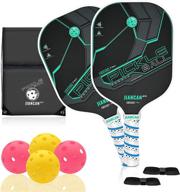 ansxiy graphite pickleball paddles: pro set of 2 lightweight carbon fiber rackets + 4 balls & portable bag - polymer soft non-slip grip логотип