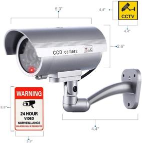 img 3 attached to 📷 IDAODAN Dummy Security Camera, Fake CCTV Surveillance System with Realistic Simulated LEDs for Enhanced Home Security + Warning Sticker, Ideal for Outdoor/Indoor Use (Pack of 4, Grey)