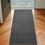 🏡 ковровый бегунок bungalow flooring waterhog: 22x60 дюймов, сделано в сша, прочное и декоративное покрытие пола | антискользящий, внутренний/наружный ковер | дизайн для задержки воды | коллекция "лист догвуда" (харколь) логотип