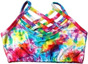 img 1 attached to 👚 Stylish and Comfortable Girls Summer Dance Tank Crop Tops with Crisscross Straps