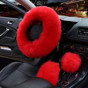 img 2 attached to ZWZCYZ Australia Sheepskin Protector Handbrake Interior Accessories