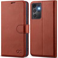 📱 galaxy s21 ultra 5g wallet case | ocase pu leather flip folio case | card holders, rfid blocking, kickstand | shockproof tpu inner shell | phone cover 6.8 inch (2021) - brown logo