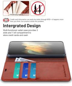 img 2 attached to 📱 Galaxy S21 Ultra 5G Wallet Case | OCASE PU Leather Flip Folio Case | Card Holders, RFID Blocking, Kickstand | Shockproof TPU Inner Shell | Phone Cover 6.8 Inch (2021) - Brown