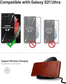 img 3 attached to 📱 Galaxy S21 Ultra 5G Wallet Case | OCASE PU Leather Flip Folio Case | Card Holders, RFID Blocking, Kickstand | Shockproof TPU Inner Shell | Phone Cover 6.8 Inch (2021) - Brown