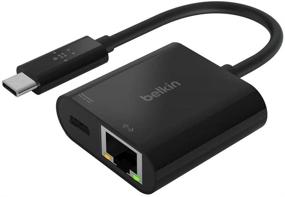 img 4 attached to 💻 Belkin USB-C to Ethernet Adapter + Charge: 60W Passthrough Power, 1000 Mbps Ethernet Speeds - MacBook Pro Ethernet Adapter (INC001btBK)
