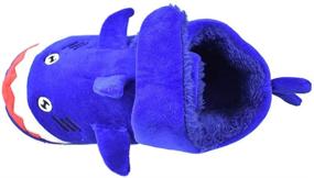 img 3 attached to 🦈 Tirzrro Kids Plush Shark Slippers - Warm Memory Foam Sole, Cute Animal Indoor Outdoor Slip-on Shoes for Little/Big Boys