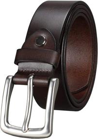 img 4 attached to 🐂 Bullko Silver Buckle Leather Men's Casual Accessories and Belts